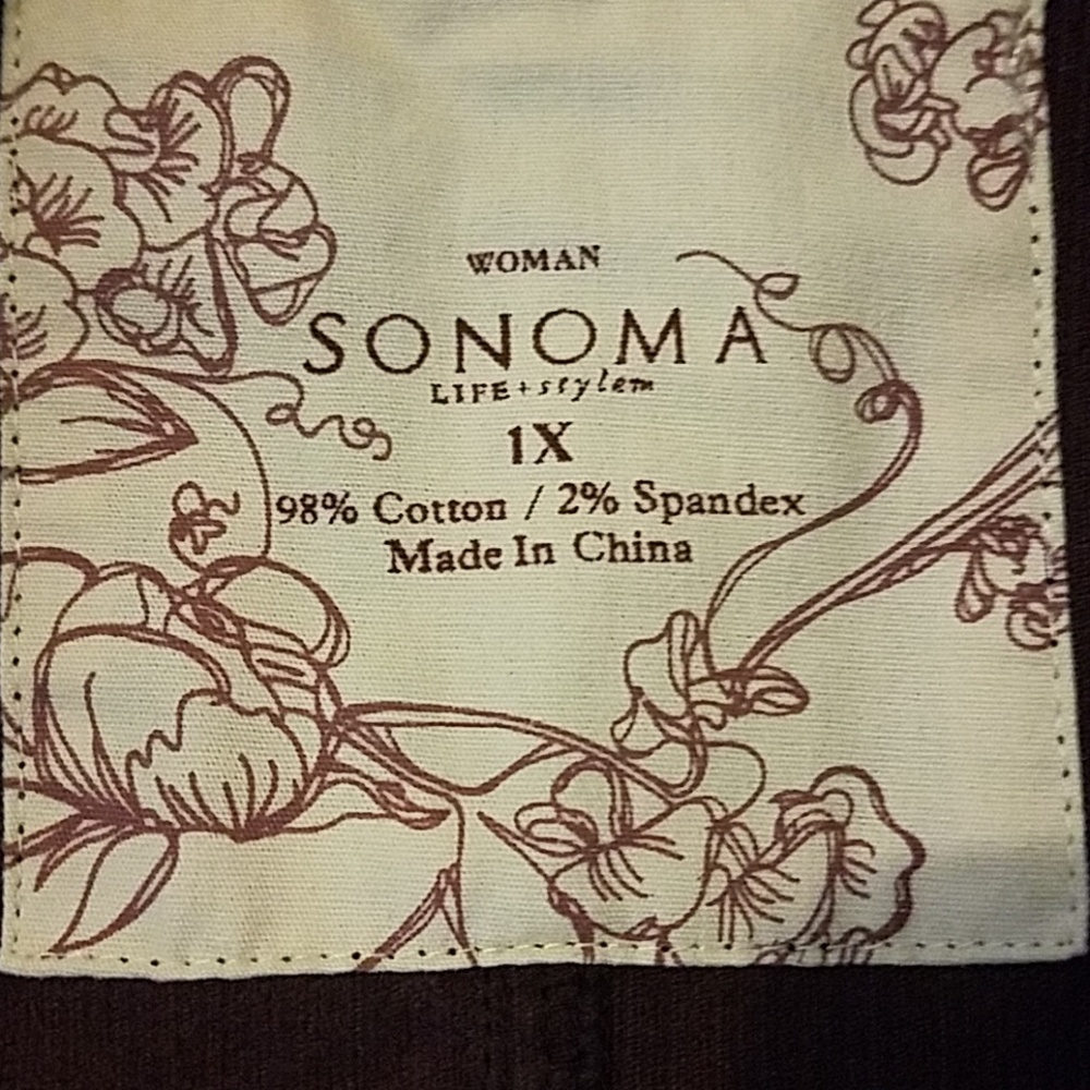 Sonoma  COURDUROY  Maroon jacket PLUS size 1X - Picture 2 of 6